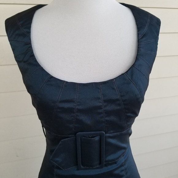 Caché Navy Blue Sheath Cocktail Party Dress - Picture 2 of 8